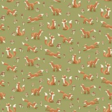 Makower Hello Autumn - Fox tales green 098-G