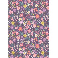 Lewis & Irene Spring Treats - Spring floral on dark violet