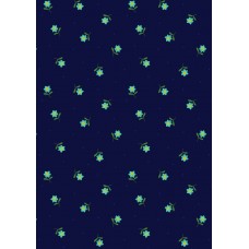 Lewis & Irene Hibiscus Hummingbird - Little flower dot on dark navy