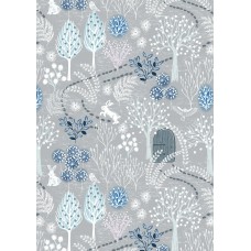 Lewis & Irene Secret Garden - Secret garden on frosty grey with pearl elements 