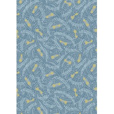 Lewis & Irene Secret Garden - Gold metallic keys on morning blue