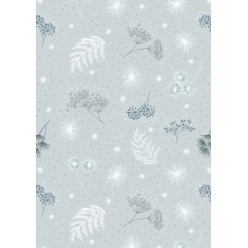 Lewis & Irene Secret Garden - Frosted garden on light grey with pearl elements 