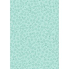 Lewis & Irene Spring Flowers - Floral vines on light aqua 