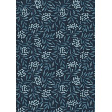 Lewis & Irene Brensham - Floral leaves on dark blue