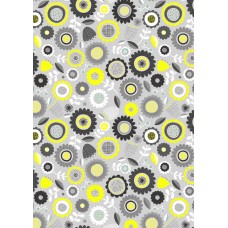 Lewis & Irene Inflorescence - Grey sketchbook flowers with yellow neon