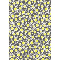 Lewis & Irene Inflorescence - Grid flowers on charcoal with yellow neon 