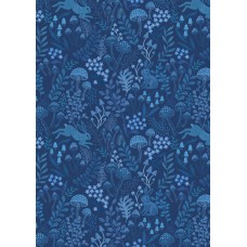 Lewis & Irene Forget-me-not Lane - Rabbit meadow on dark blue