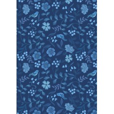 Lewis & Irene Forget-me-not Lane - Countryside birds on dark blue