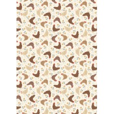 Lewis & Irene Country croft - Hens on cream Lewis & Irene Country croft - Hens on cream