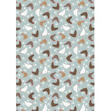 Lewis & Irene Country croft - Hens on blue Lewis & Irene Country croft - Hens on blue