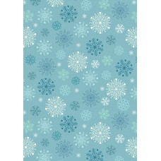 Lewis & Irene Hygge Glow - Snowflakes in icy blue - glow in the dark fabric