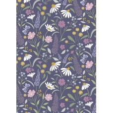 Lewis & Irene Floral Song by Cassandra Connolly - Bloom on navy blue