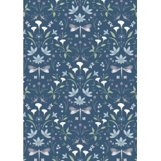 Lewis & Irene Water Garden by Cassandra Connolly - Graceful reflections on navy blue