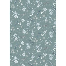 Lewis & Irene Water Garden by Cassandra Connolly - Dragonfly gala on dusky teal