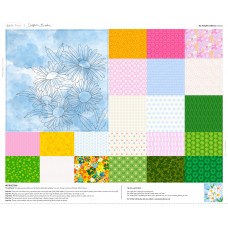 Lewis & Irene The Flower Collection with Delphine Brookes - Daisies (natural) panel 