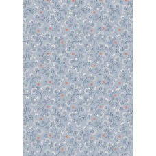 *New* Lewis & Irene Wide width 108" - Flower chains on blue